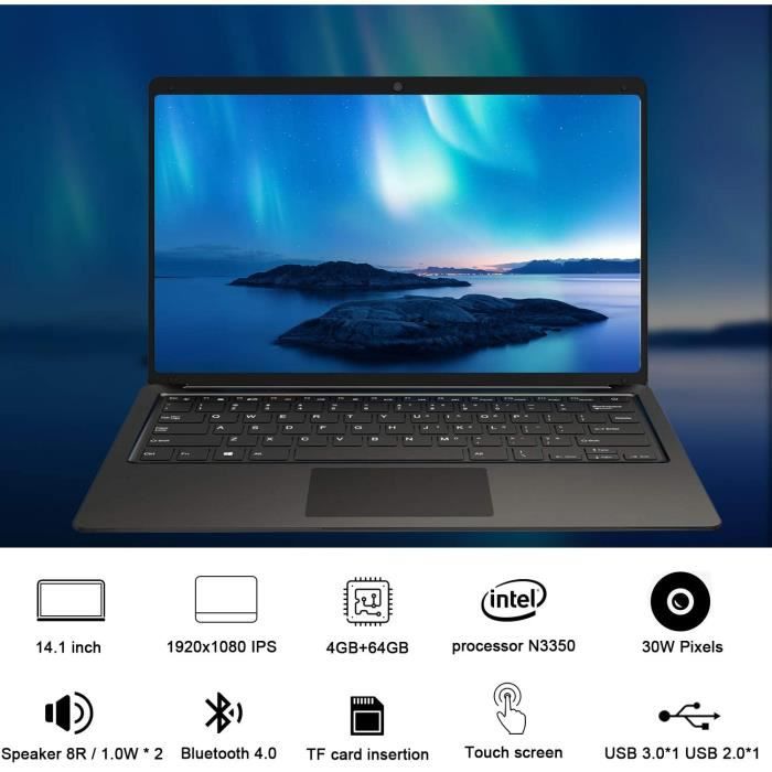 Ordinateur Portable 14.1 Pouces FHD，Laptop 1920*10802