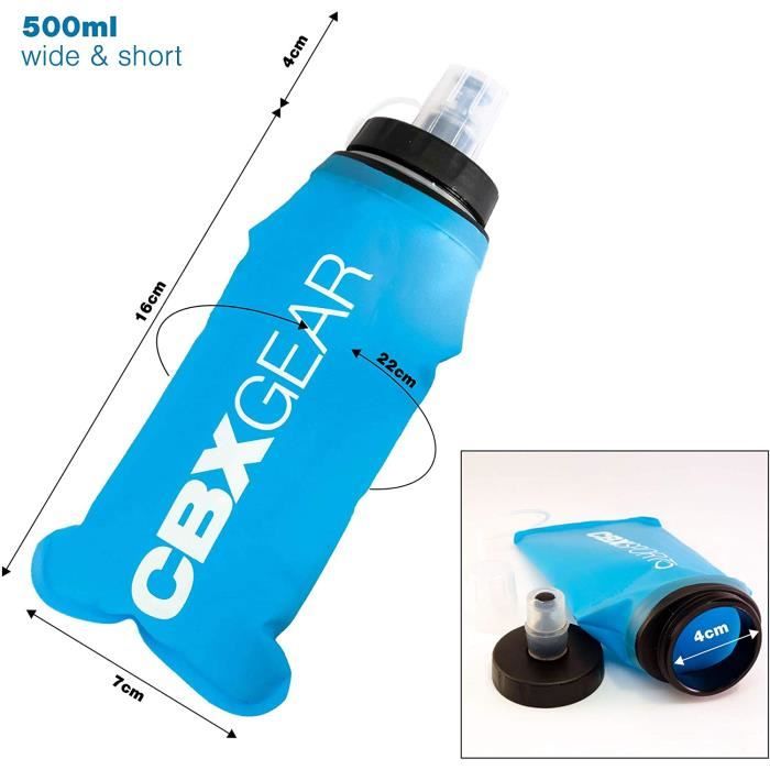 Flasque Running Bouteille D'eau Souple 500 Ml - Flask Pliable Pour Sport Et Randonnée Bouteille Sport