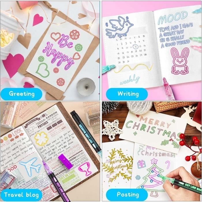 24 Stylos Paillettes Magiques - Idée Cadeau Créatif Pour Filles 4-12 Ans | Dessin & Loisirs