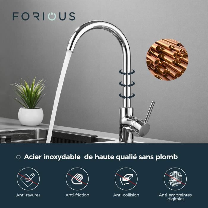 Mitigeurs d'évier de cuisine Robinet de cuisine rotatif flexible