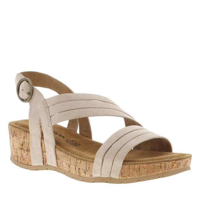 A Compense Sandales talon compensé bas Beige - Cdiscount Chaussures