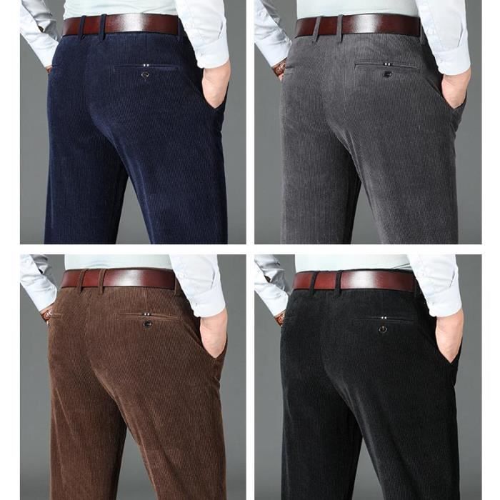 Pantalon Velours Cotele Homme Coupe Droite Noir INSFITY Taille Haute Noir Cdiscount Pret a Porter
