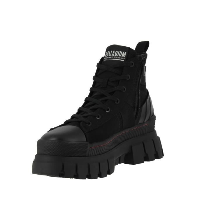 Basket montante femme en toile Palladium Revolt Army PALLADIUM Noir Lacets Noir Cdiscount Chaussures