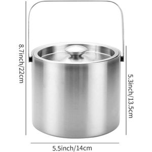 Seau à Glace Isotherme En Inox 3L Double Paroi - Garde La Glace 48h - Parfait Pour Champagne, Vin, Bière - Fêtes, Bar, Pique-nique