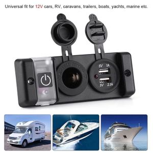Prise USB Voiture Double Port QC3.0 - 36W Charge Rapide - Interrupteur ON/OFF - Pour 12-24V, Voiture, Camping-car