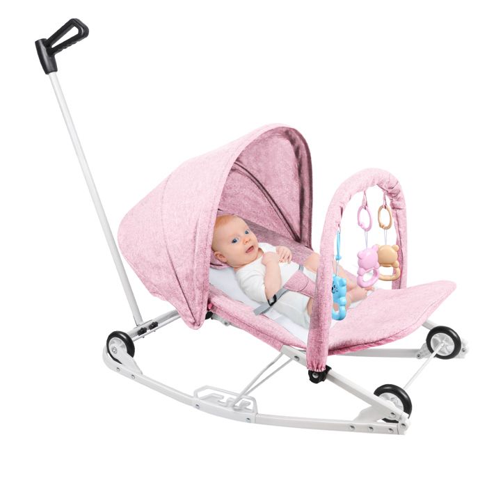 TUMAMA Arche Poussette avec Jouet Spiral 0 3 6 9 12 18 Mois | Arche d'activités Bébé Siège Auto Clip Arche d'Éveil Hochet 3 Animeaux Sensoriel Cadeau Nouveau-né