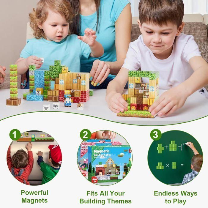 Magnetic Tiles Jeu De Construction Magnétique Dinosaures - 100 Pièces