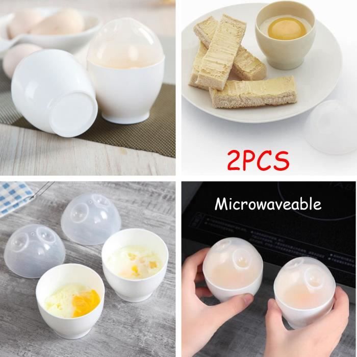 Cuiseur à œufs pochés avec supports annulaires, tasse à pocher à œufs en  silicone pour pocher les œufs au micro-ondes ou sur la cuisinière, avec  brosse à huile supplémentaire, sans BPA, lot