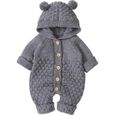 MINTGREEN Vêtements de Bébé Nouveau-né Hiver Body à Capuche Garçon et Fille Barboteuse en Coton Tricoté avec Bonnet 3-24 Mois-0