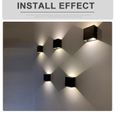 RUMOCOVO® LED applique murale projet ferroviaire Carré mur lampe de chevet chambre mur décor arts,6W , Dimmable Driver - Blanc-0