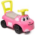 Porteur auto rose Smoby - Fonction Trotteur - Coffre à jouets - Fabrication française-0