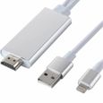 Adaptateur TV HDMI pour iPhone TD® Blanc Câble adaptateur HDMI pour iPhone 7 Plus/7/6 Plus/6S/6/5S/5C/5/iPad Air-0