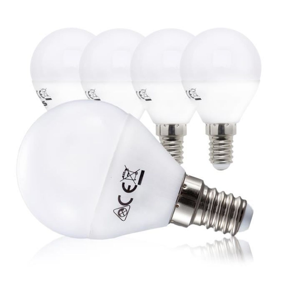 Ampoule LED E14 ampoule d'économie d'énergie 5W forme ronde Set de 5 