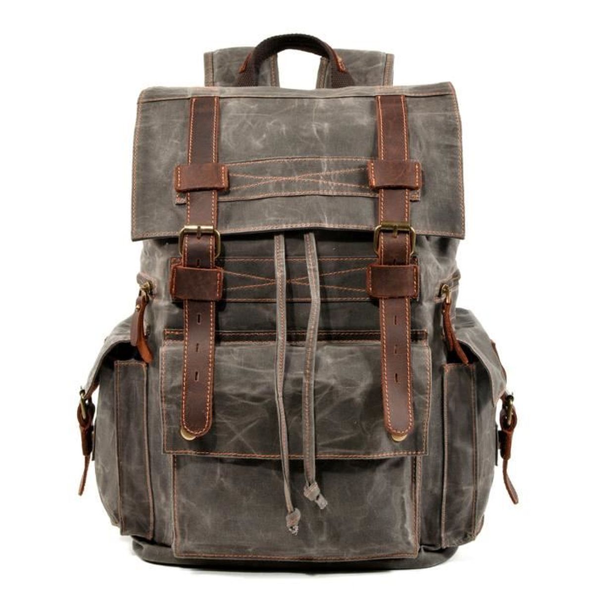 Européenne réelle en cuir Sac à dos Sac à dos Sac de voyage pour hommes et femmes