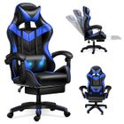 MAGICFOX Chaise Gaming Ergonomique avec Oreiller Lombaire Massant, Repose-pied, Hauteur et Inclinaison du dossier Réglable, Charge de 150Kg