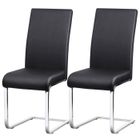 Lot de 2 Chaises pour Salle à Manger - en Similicuir noir - Capacité: 135kg - Hauteur de Siège Rembourré de 50cm YAHEETECH