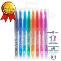 CONFO® Stylo couleur effaçable Ensemble de stylos gel de 8 couleurs Stylo à eau effaçable facile à effacer Stylo de couleur effaçabl