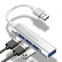 LAMZIEN Data Hub USB 4 Ports USB 3.0 Data Hub en Aluminum pour Transfert de Données 5Gb/s pour MacBook Pro/Air,iPad Pro,Chromebook