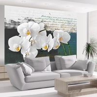 Papier peint Fleurs Orchidées - inspiration du poète 300x231 cm - Papier peint panoramique - Intissé