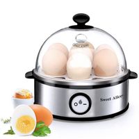 Cuiseur à œufs Électrique Sweet Alice 360 W Appareil Vapeur sans BPA pour 1 à 7 œufs Doseur et Perce-oeufs Inclus