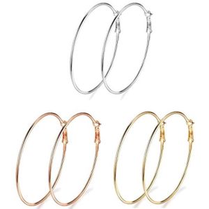 4 Paias Boucles DOreilles Cr/éoles pour Femme Grand Cercle en Acier Inoxydable Hoop Earrings set