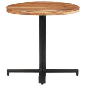 TABLE DE JARDIN  HMF© Table de bistro Décor - Table de bar Table haute Ronde Ø80x75 cm Bois d'acacia massif 26476