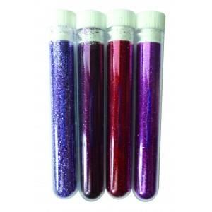 PAILLETTES 4 Tubes de paillettes en poudre - Glitter Purple