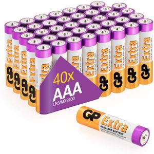 PILES Piles AAA - Lot de 40 Piles | Extra | Batteries Al