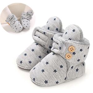 CHAUSSON - PANTOUFLE Chaussons Bébé Fille Garçon - Hiver Semelle Douce Bottes de Neige Chaud Polaire Bottines Fourrées - Cadeau Noel 6-12 Mois