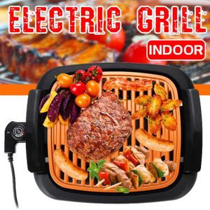 PFOA et PFOS Gotham Grill Electrique Low Fat Grill avec rev/êtement antiadh/ésif C/éramique Cuivre et Titane Sans PTFE Bac R/écup/érateur Coloris Noir VENTEO