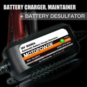 CHARGEUR DE BATTERIE Mp00205C Chargeur de batterie automatique 12V 800Ma - Charger, entretenir et optimiser les batteries[Q7679]