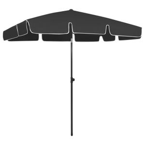PARASOL Parasol de plage Noir 200x125 cm