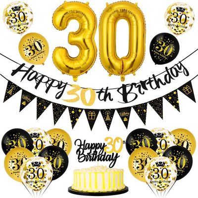 Arche Ballon Anniversaire,134 Kit Arche Ballons Noir Et Or,Arche Ballon