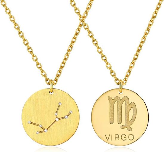 Collier Personnalisé Signe Astrologique - Pendentif Zodiaque Acier Inoxydable Avec Photo - Cadeau Unique Homme Femme