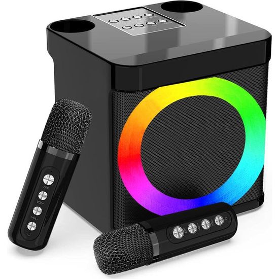 FISHOAKY Mircophone Karaoke sans Fil, 4 en 1 Portable Micro Karaoké Bluetooth pour Enfants Adultes Chanter, Fête de Noël, Cadeaux de Noël pour Les Enfants, Compatible avec Android iOS Smartphone