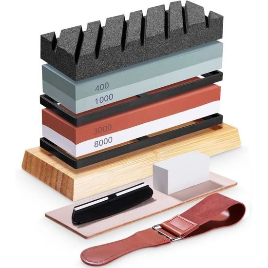 Kirosaku Pierre à aiguiser Premium 1000/6000 - utile et support en silicone antidérapant - Idéal pour les couteaux de cuisine dans une élégante boîte de rangement Kirosaku Pierre à aiguiser Premium 1000/6000 - utile et support en silicone antidérapant - Idéal pour les couteaux de cuisine dans une élégante boîte de rangement