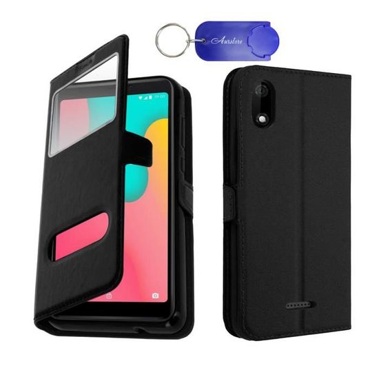 Étui Livre Pour Wiko View 3 Lite – Coque Rabat Protection Écran, 3 Fentes Cartes, Neuf