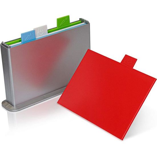 Joseph Joseph Index - 4 Grandes Planches à Découper Avec Étui - Code Couleur Anti-Contamination