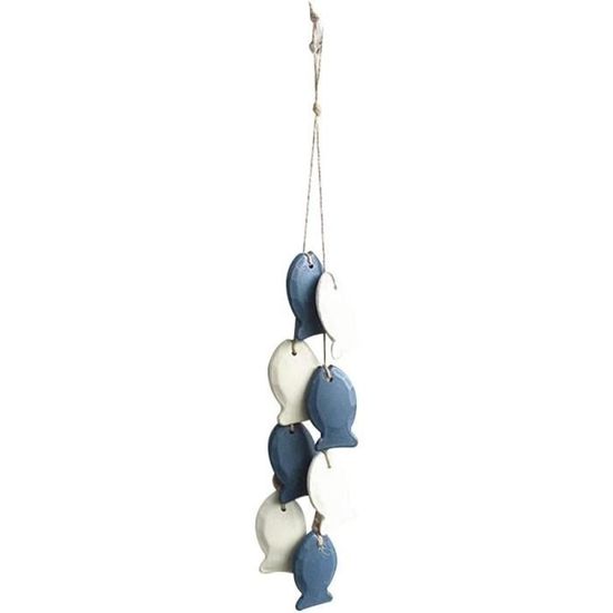 Duo de poisson décoratif en bois - Décoration à suspendre