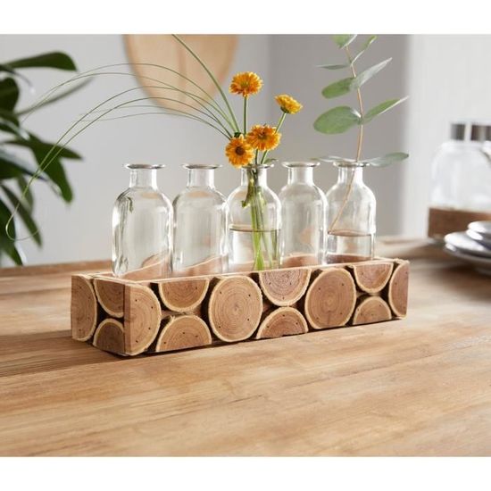 Vase en bois et verre soufflé 20 – Kif-Kif Import