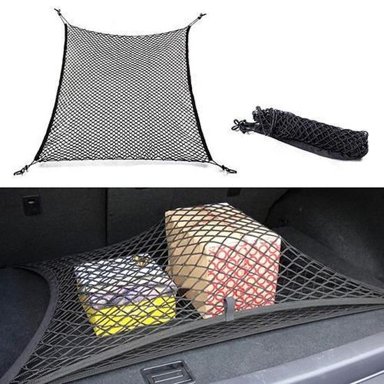 SayHia Filet de Coffre élastique en Maille Filet pour Coffre de Voiture 120 x 90 cm 