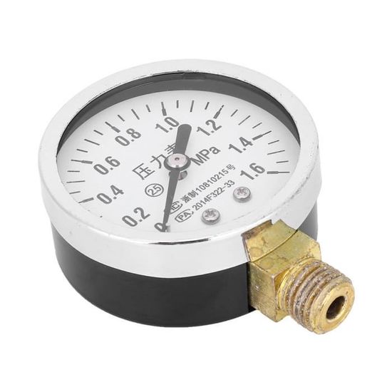 Manomètre Pour Compresseur à Air - 0-180 PSI / 0-12 Bar - Cadran Lisible - Pour Compresseurs à Vis Et Piston - Installation Facile
