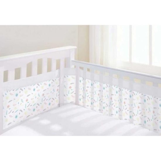 Mailles Tridimensionnelles Pour Permettre A Lair De Circuler Lot De 4 Tours De Lit Respirants Conformes Aux Normes De Securite 2 Couche De Rembourrage Sans Risque Denchevetrement Tours De Lit Accessoires De Literie