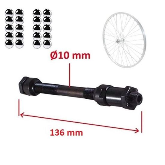 Rayons De Vélo Acier Carbone Noir - 136 Mm - Filetage 12G - Lot De 36 Rayons + écrous