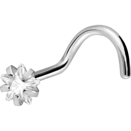 PIERCINGLINE Piercing per orecchio in oro 14 carati o 18 carati con 5 piercing Moissanite, trago, helix, conch, Oro 18 carati (750), Moissanite
