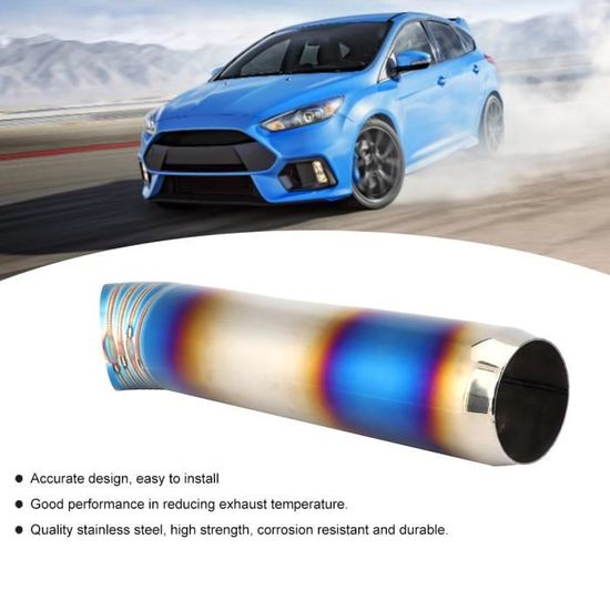 Embout échappement Voiture Forme Cœur - Acier Inox, Diamètre Tuyau 0,94 à 2,13 Pouces, Réduction Bruit, Style Tuning - 4