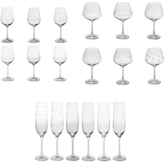 Service de verres 18 pièces Graphik dégustation - Table Passion Transparent