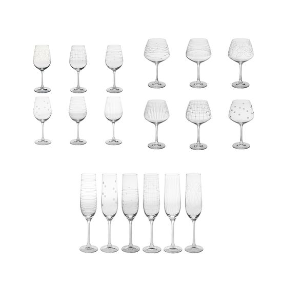 Coffret de 6 flûtes Divina vert 15 cl cristallin 6.5 cm table passion 6.5x6.5 cm