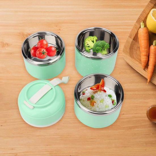 Boite Bento Isotherme LUNCH BOX,1100ML--Boîte à Déjeuner Ronde En Acier Inoxydable 304, Avec Couvercle, Réfrigérateur Boite A Lunch Thermique Boite Bento Isotherme LUNCH BOX,1100ML--Boîte à Déjeuner Ronde En Acier Inoxydable 304, Avec Couvercle, Réfrigérateur Boite A Lunch Thermique