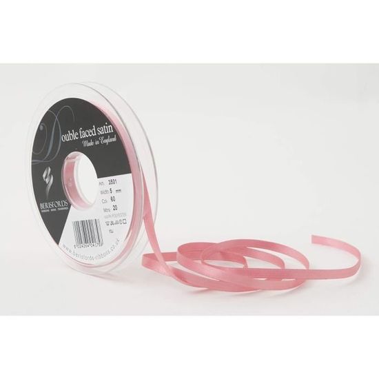 Ruban Satin Rose Poudré - 91m X 3mm Pour Emballage Cadeaux, Mariage, Décoration DIY